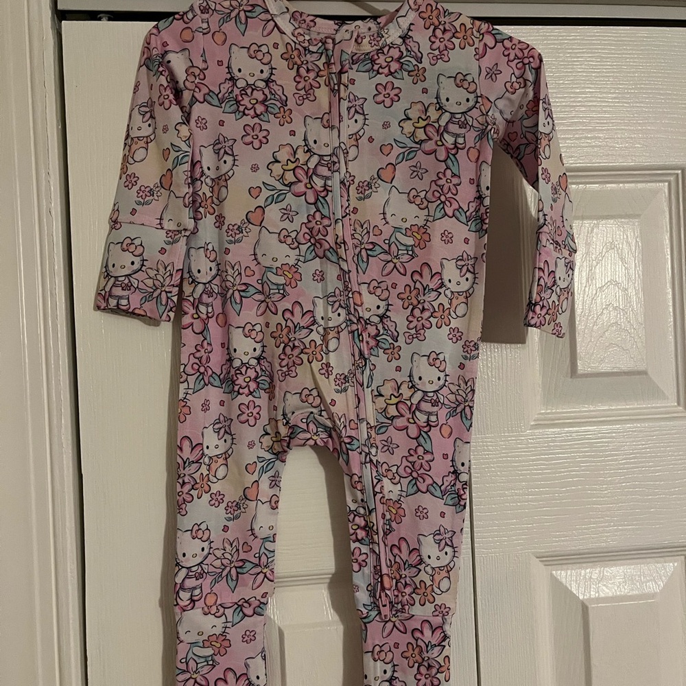 Hello Kitty Pink Floral Kids One Piece Footie - Picture 5 of 7